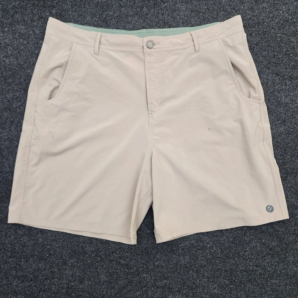 Free Fly Mens Sz 40 Hybrid Shorts Khaki Solid Stretch Quick Dry Outdoor Comfort